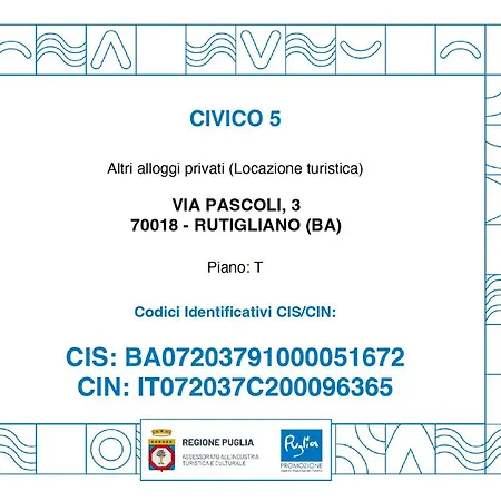 아파트 Civico 5 루티글리아노